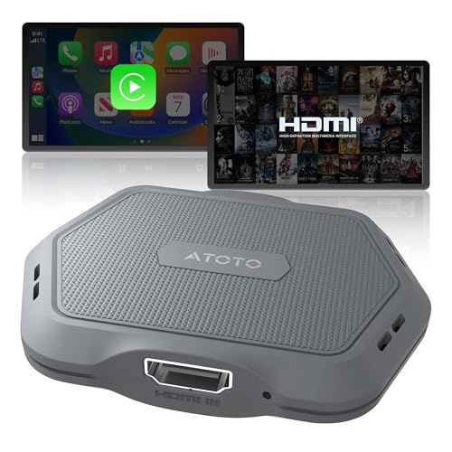 AD1 カープレイ ワイヤレス CarPlay Box ボックスアダプター 車載HDMI入力対応、2 in 1ドングル CarPlay無線化 iphone対応、プラグ＆プレイ マルチメディアハブ（TVボックス/ゲーム機/DVD/ブルーレイ対応 4a763266