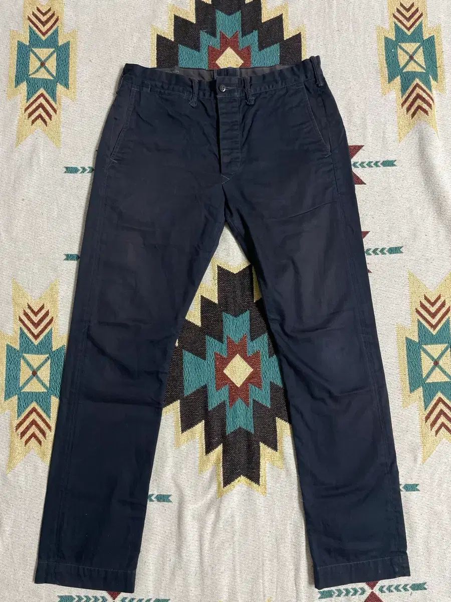 RRL ダークネイビー オフィサーチノパンツ(32x32)