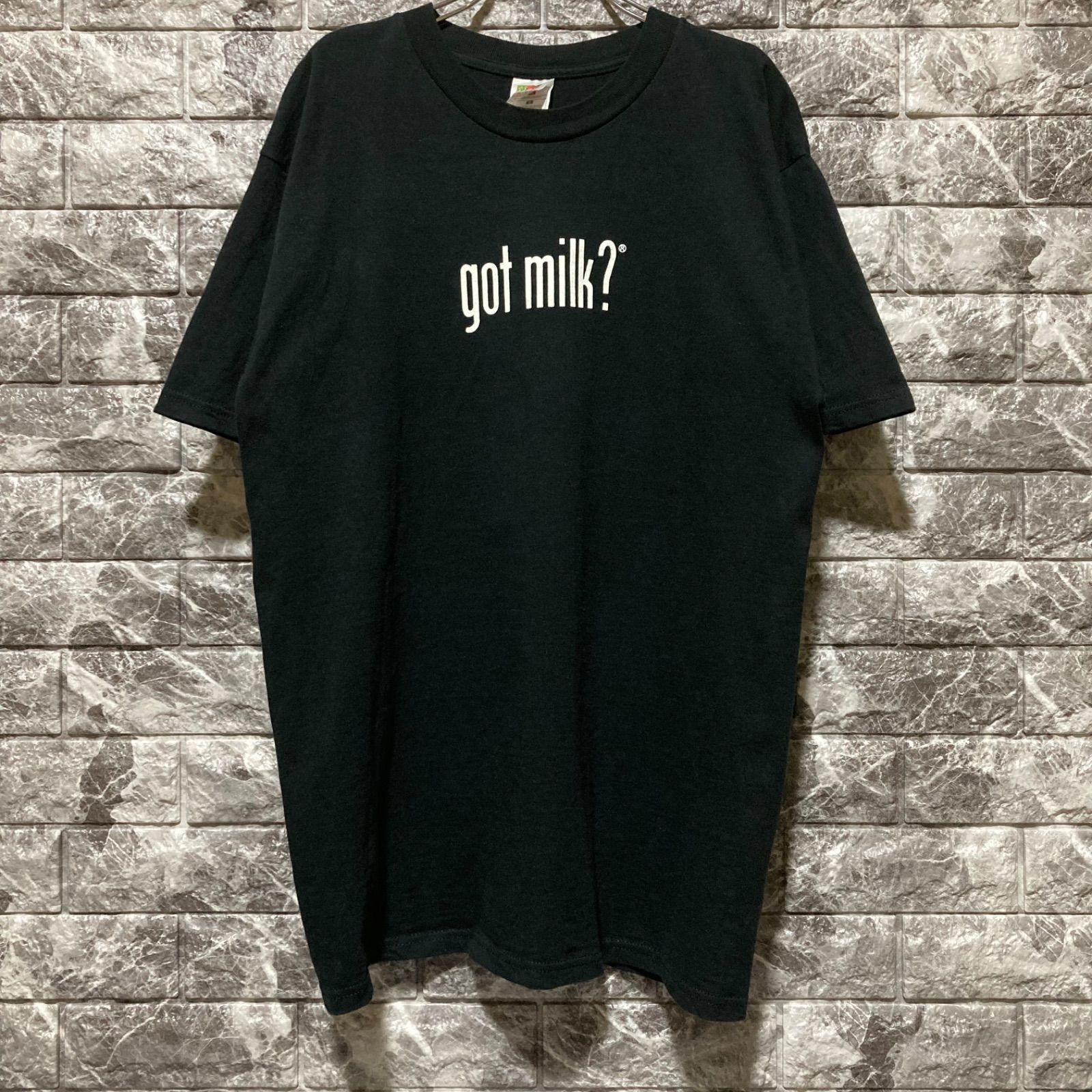 got milk? Tシャツ L BLACK 黒 ゴットミルク milk FRUIT OF THE LOOM