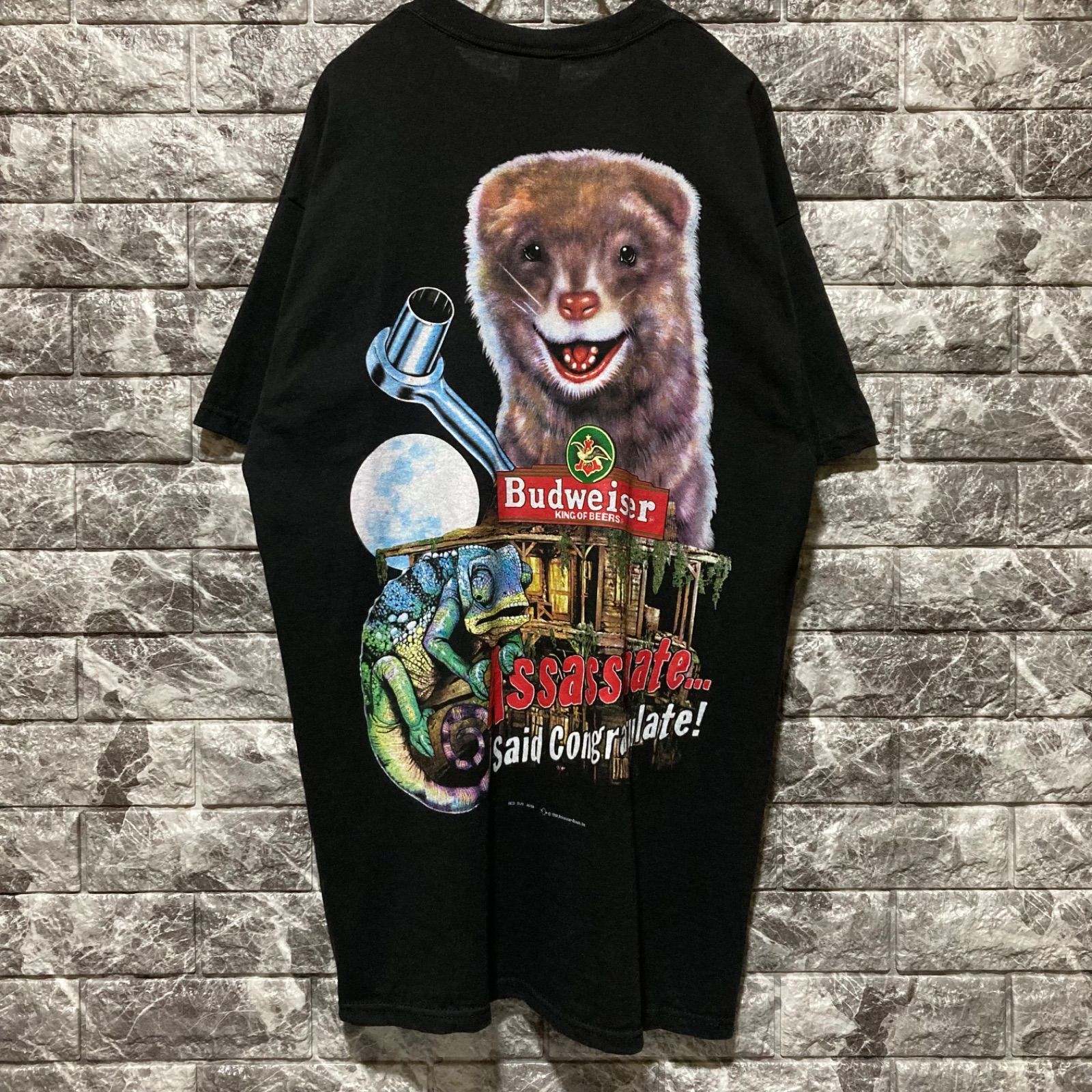 Budweiser Tシャツ L バドワイザー ブラック 黒 BLACK