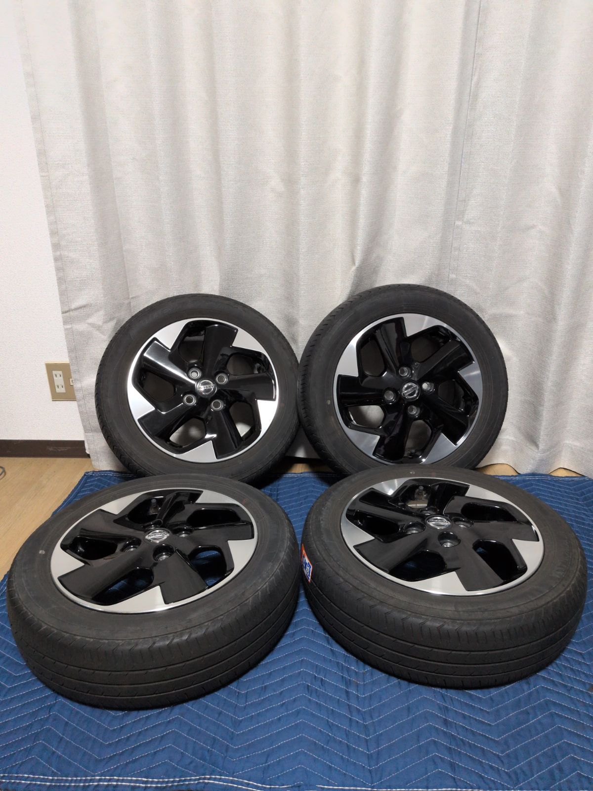 【送料込み】日産ルークス 純正アルミホイール付タイヤ 4本セット 155/65R14 YOKOHAMA 21年製 中古