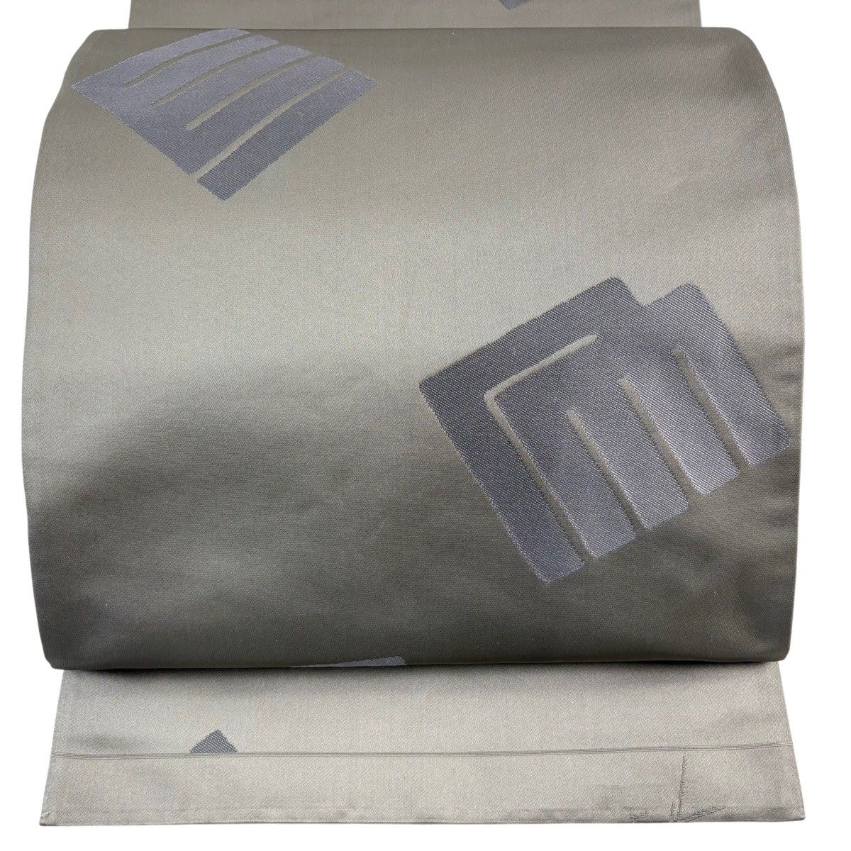 【美品】 袋帯 名品 辻村ジュサブロー 落款 源氏香 茶紫 六通 正絹 【中古】