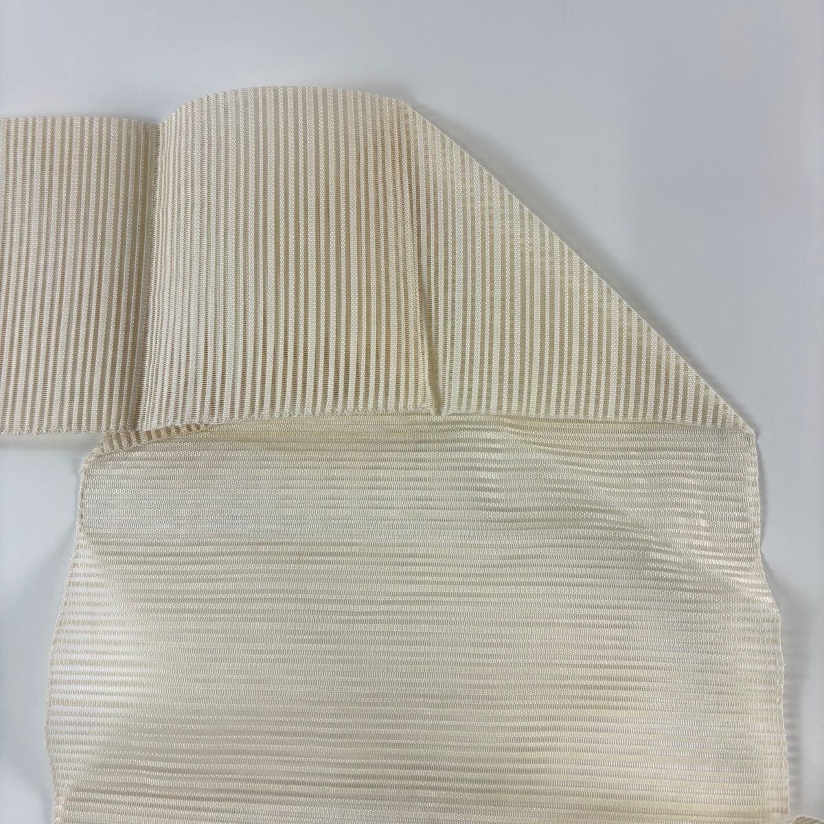 名古屋帯 秀品 夏帯 八寸名古屋帯 絽 松葉仕立て 縞 金銀糸