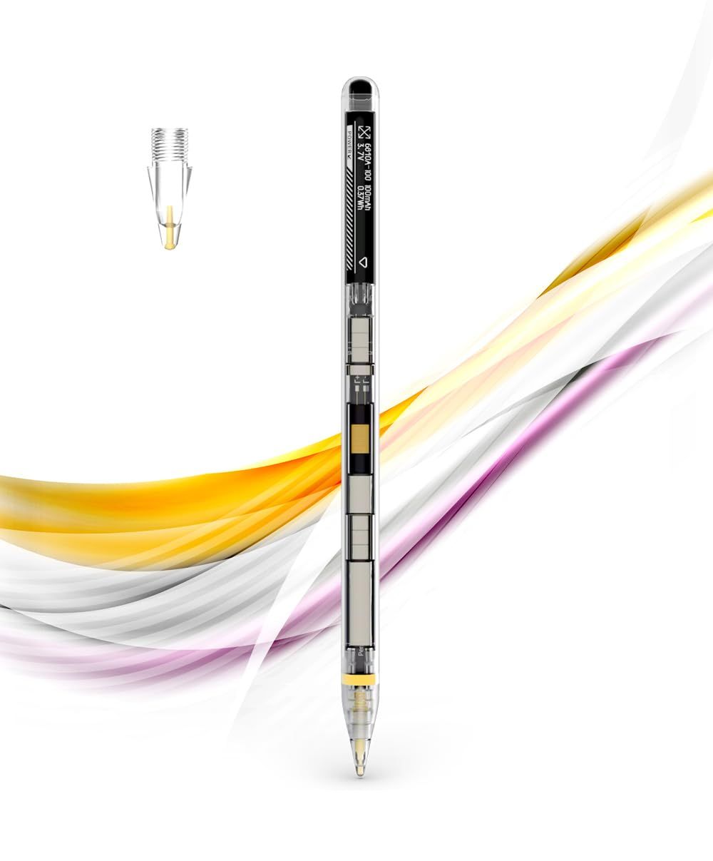 WORLD GADGETS MagPencil マグペンシル 磁気式 スタイラスペン 高感度 ワイヤレス充電 iPad/Android/Windows対応 (透明, 初回使用時には12時間の充電が必要です)