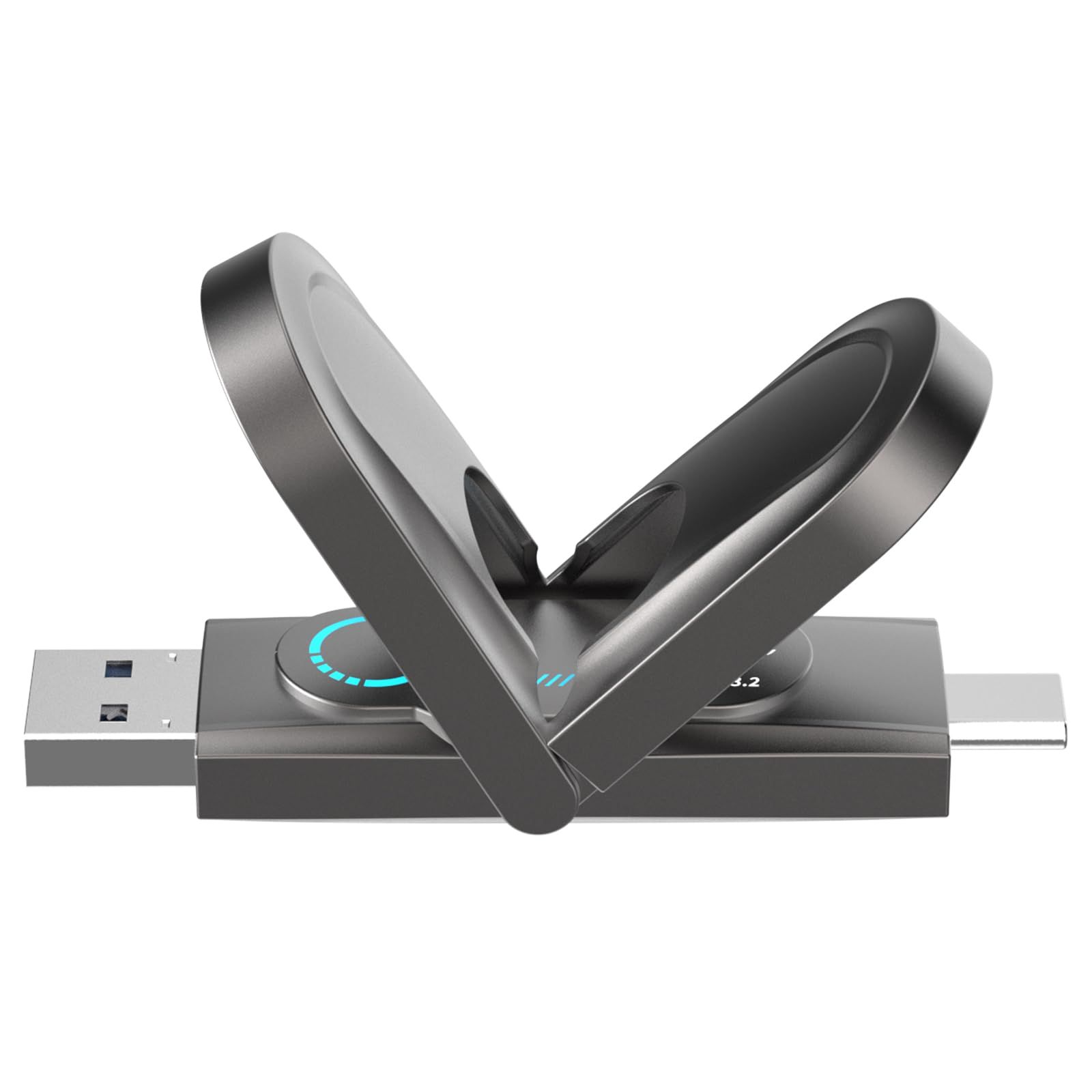 Netac 外付けSSD 256GB USB3.2Gen2 2in1 リード/ライト速度最大1000MB/s USB A USB C対応 亜鉛合金 50g ミニポータブルssd 耐衝撃メーカー5年保証 US9