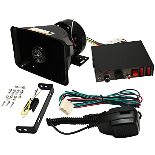 24V用 車載拡声器 ハイパワー 200W アンプ ハンドマイク付き サイレン機能6種 音量調整 出力スイッチ2個付き 防犯 放送 移動販売用(沖縄・離島の方発送不可）) aaea2a24