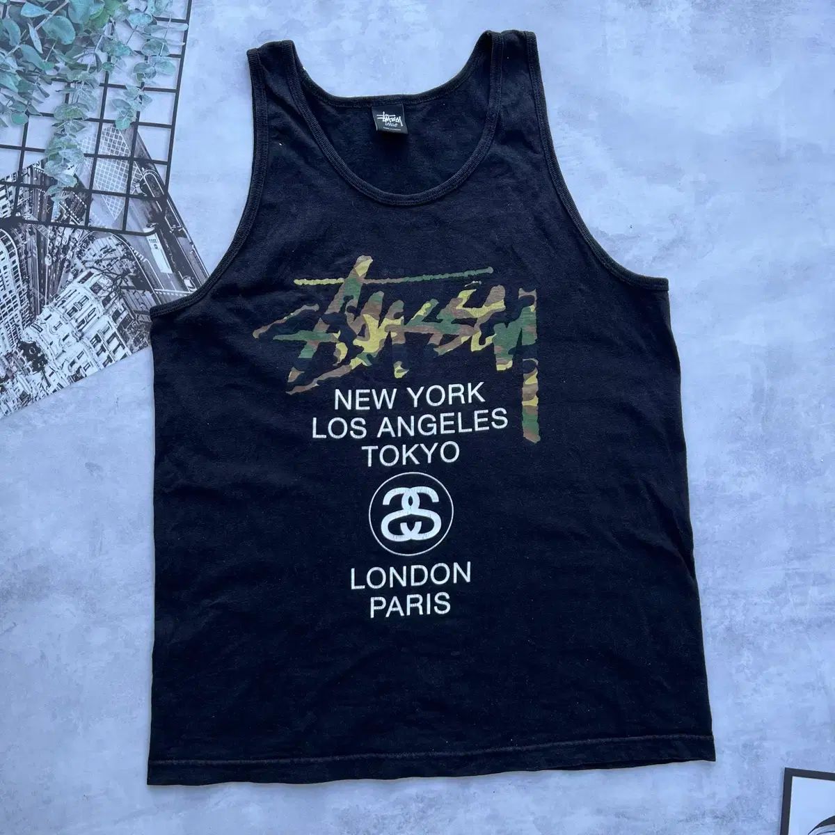 STUSSY WORLD TOUR レゲエ ロゴ スリーブレス