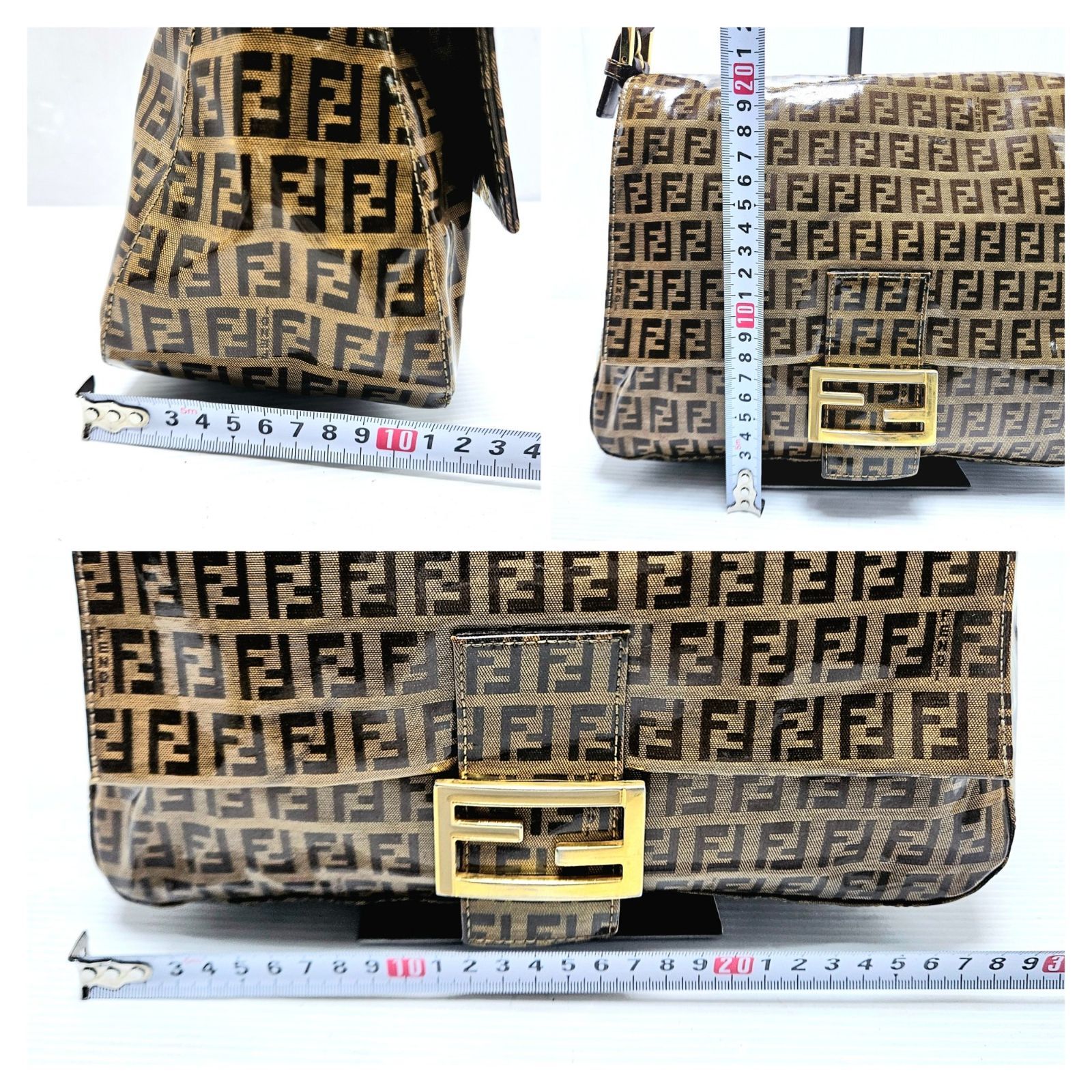 一部ほつれ】FENDI 26325 ズッキーノ ビニール マンマバケット