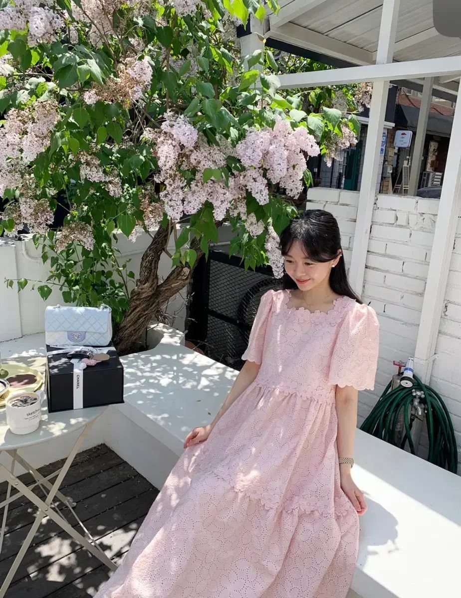 バイッシニー 桜 エンブロイダリー ONE PIECE ピンク レディース 低身長