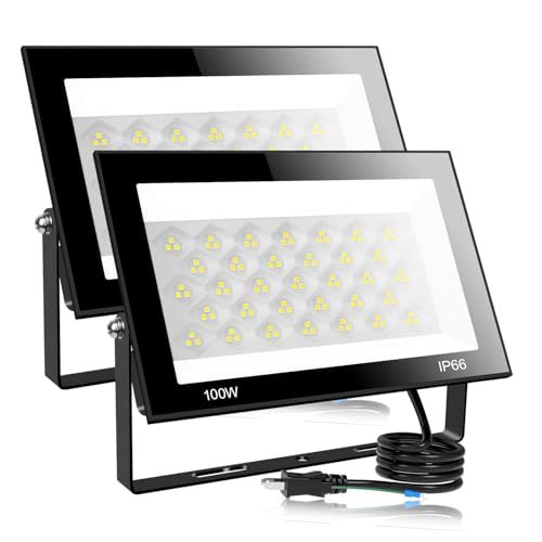 LED投光器 100W 12000LM ワークライト 作業灯 IP66防水 昼光色 6500K LEDライト 屋内屋外 100V対応 高輝度 高演色Ra85以上 省エネ 120°広角 屋台 照明 防災対策 PSE認証済み 日本語取扱説明書付き ac3563f0