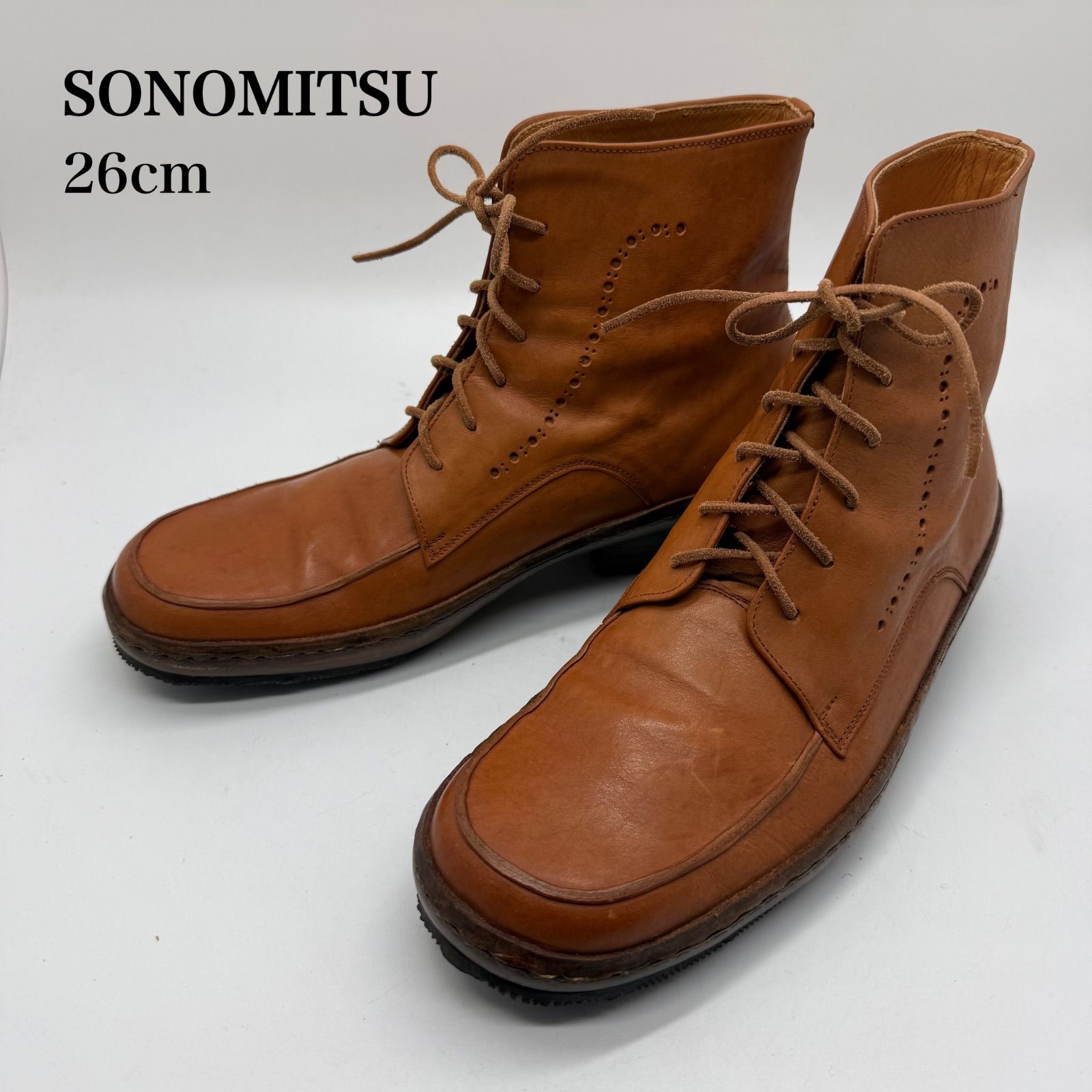 SONOMITSU JAPAN made lace up boots 26cm S100-01 そのみつ 日本製