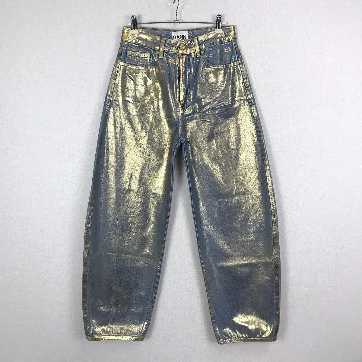 ガニー GANNI メタリック デニム パンツ レディース 26