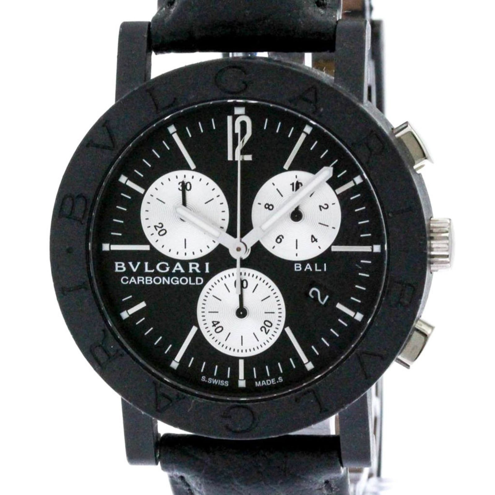ブルガリ (BVLGARI) カーボンゴールド クロノグラフ バリ 限定 クォーツ ユニセックス 時計 BB38CLCH
