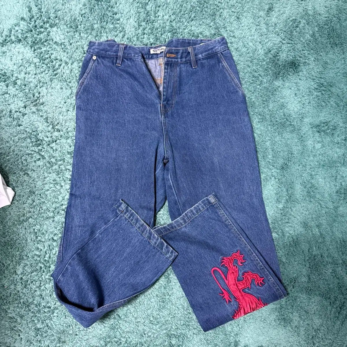 YESEYESEE デニムパンツ ドラゴン刺繍 M