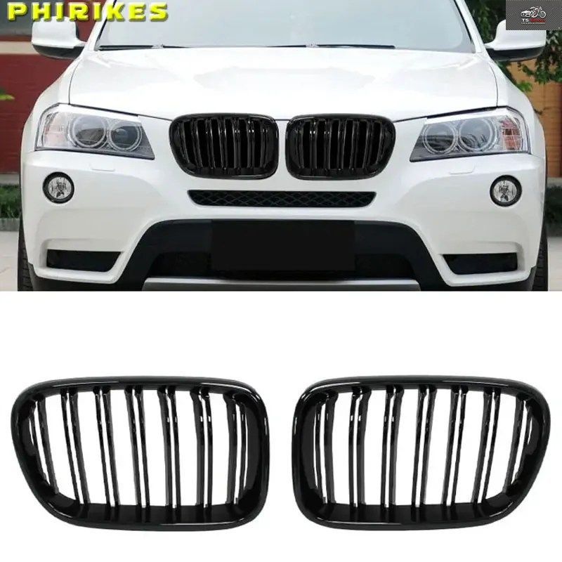 レーシングバンパー カースタイリング フロントキドニーグリル マットグロス BMW X3 F25 2010 - 13