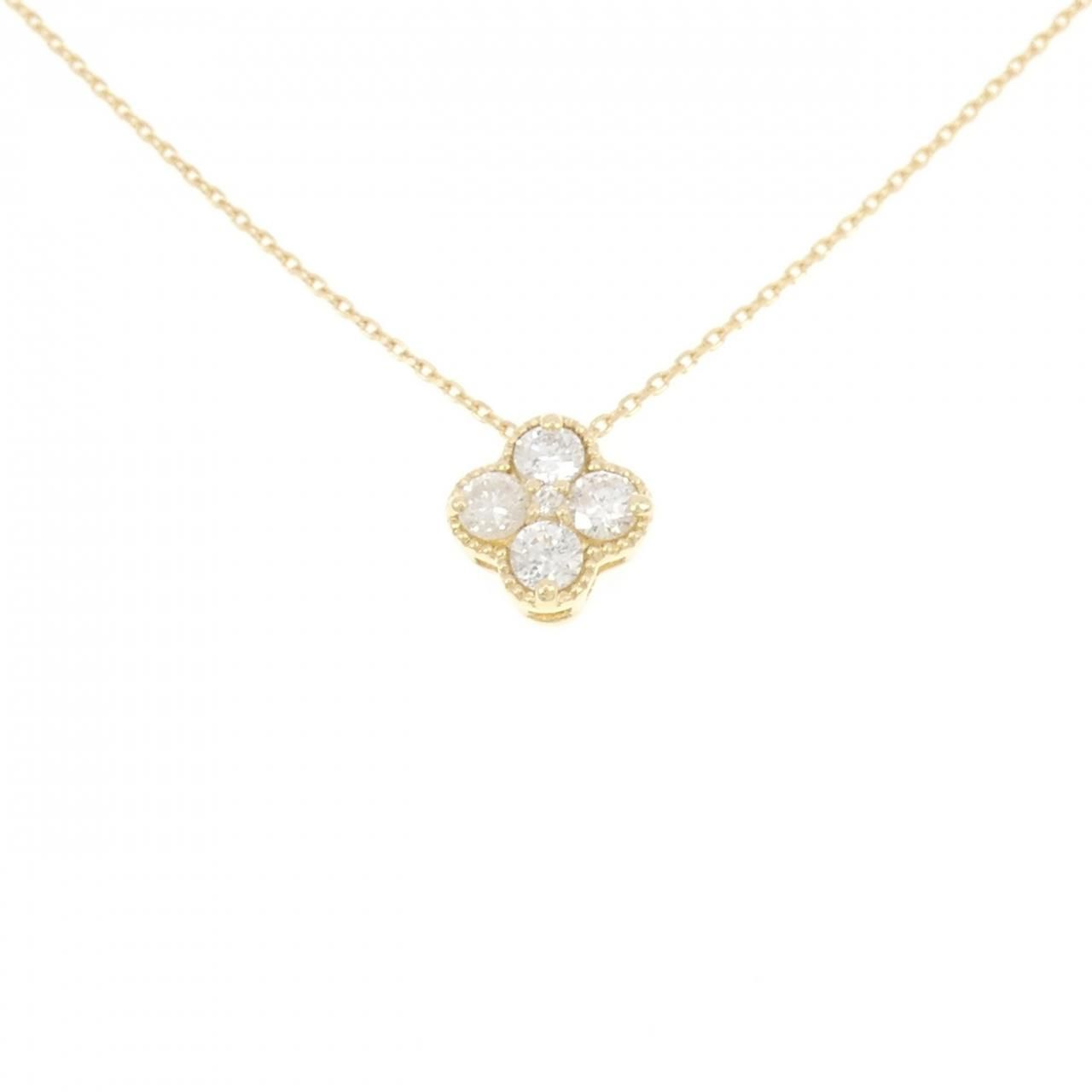 K18YG フラワー ダイヤモンド ネックレス 0.33CT