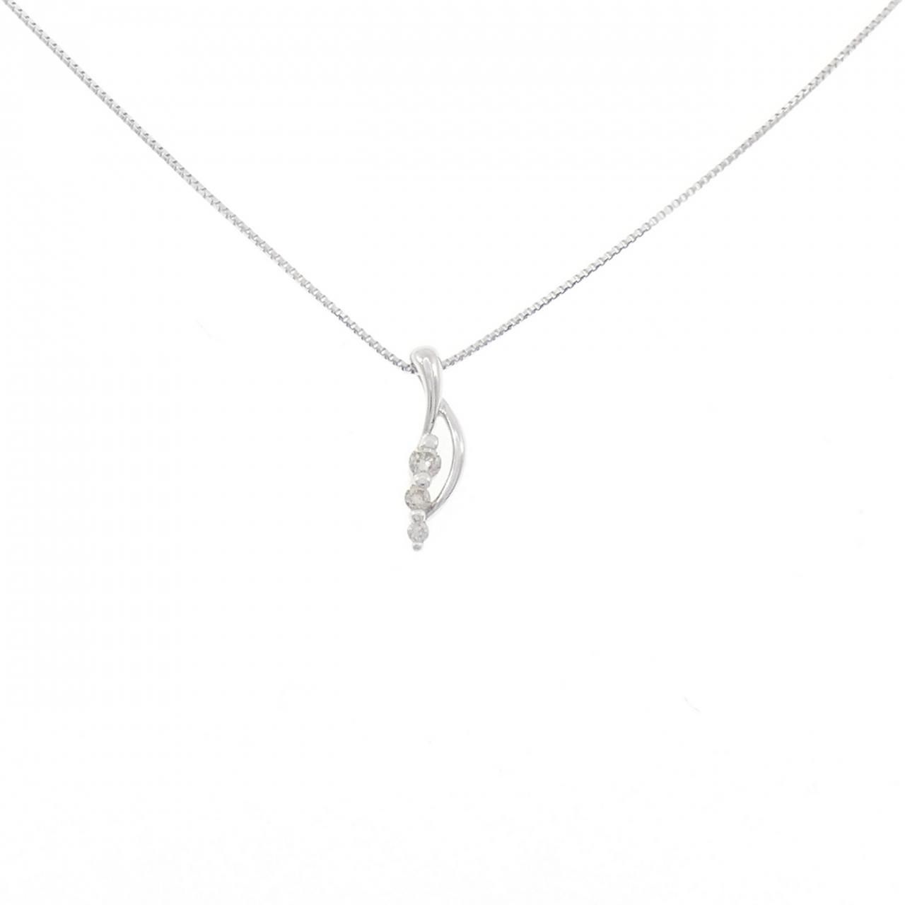 K18WG ダイヤモンド ネックレス 0.06CT