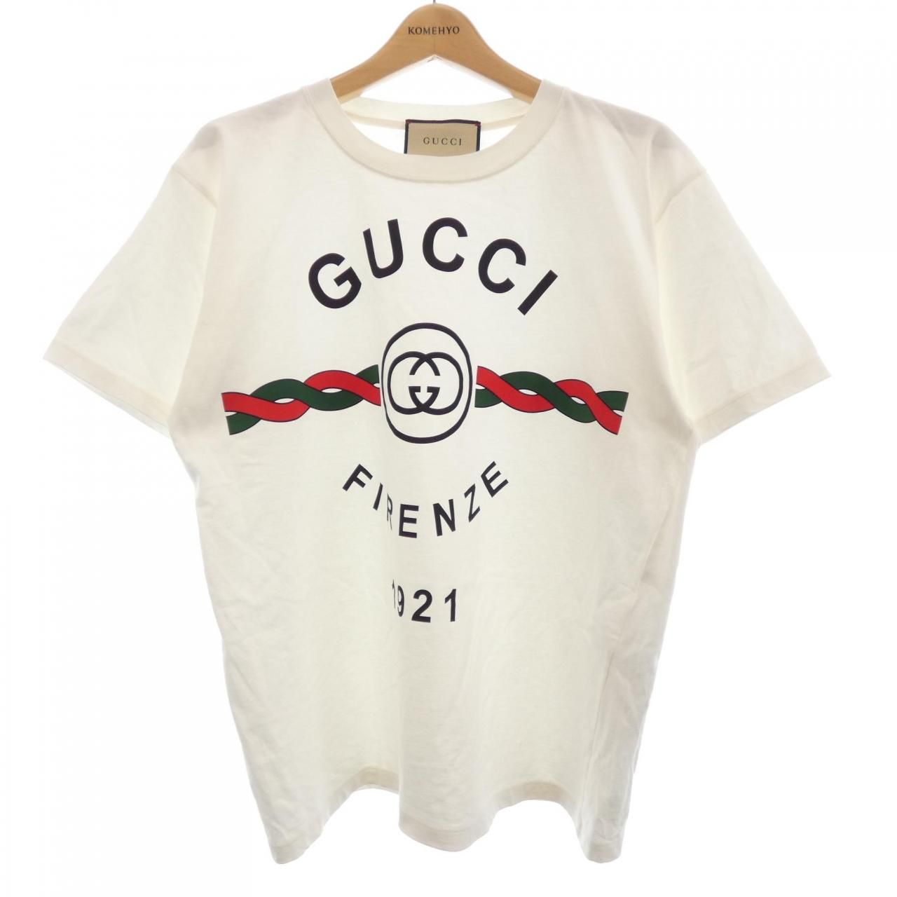 グッチ GUCCI コットンジャージー'GUCCI FIRENZE 1921'Tシャツ 616036 XJD7T Tシャツ