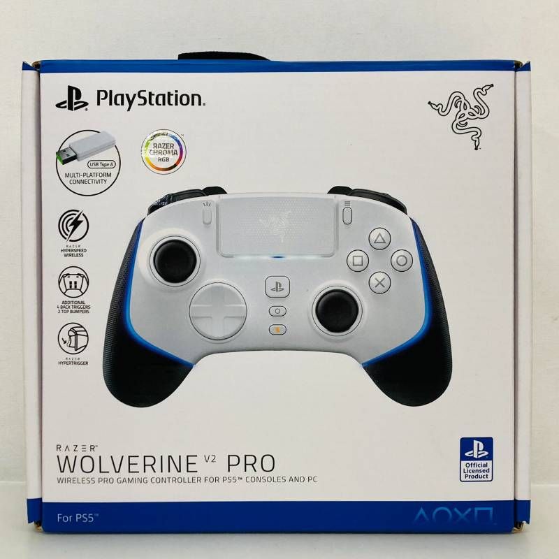 【動作OK】 Razer Wolverine V2 Pro white ゲーミング コントローラー PS5 / PlayStation 5 PC ワイヤレス レイザー 公式ライセンス SONY