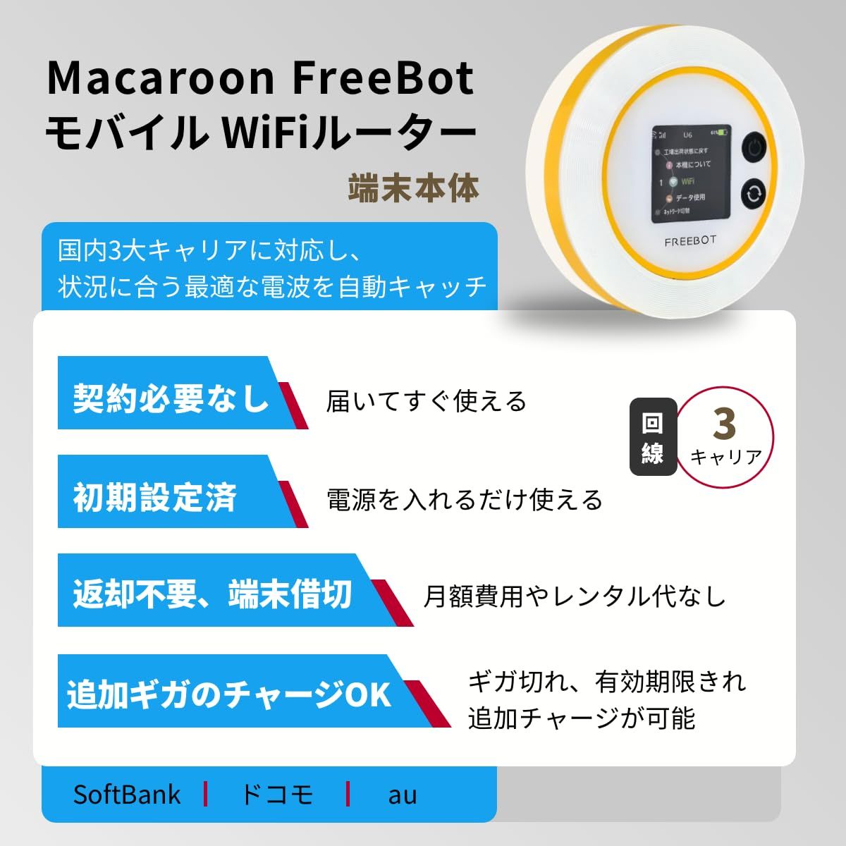 【新品】macaroon SE 4G LTE モバイルルーター Macaroon SE ポケットwifi simフリー 国内13GB付き 365日間有効