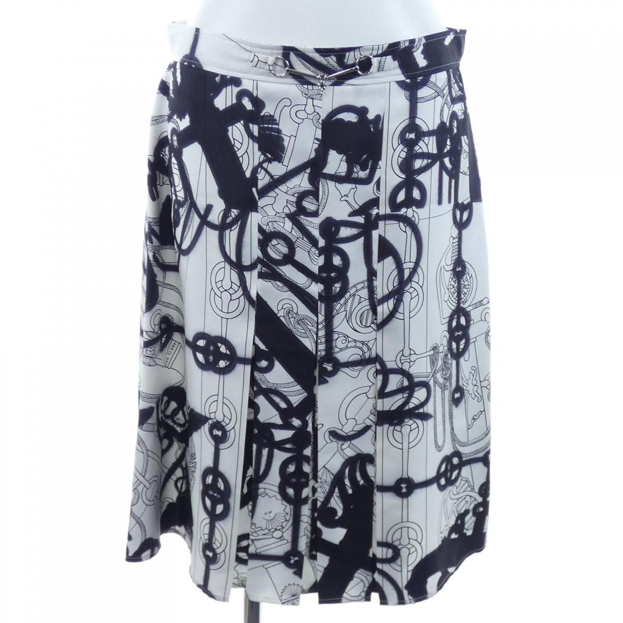 エルメス HERMES CLIQUETIS TATTOO AQUARELLE 2E0305DW ツイルレーヌ スカート