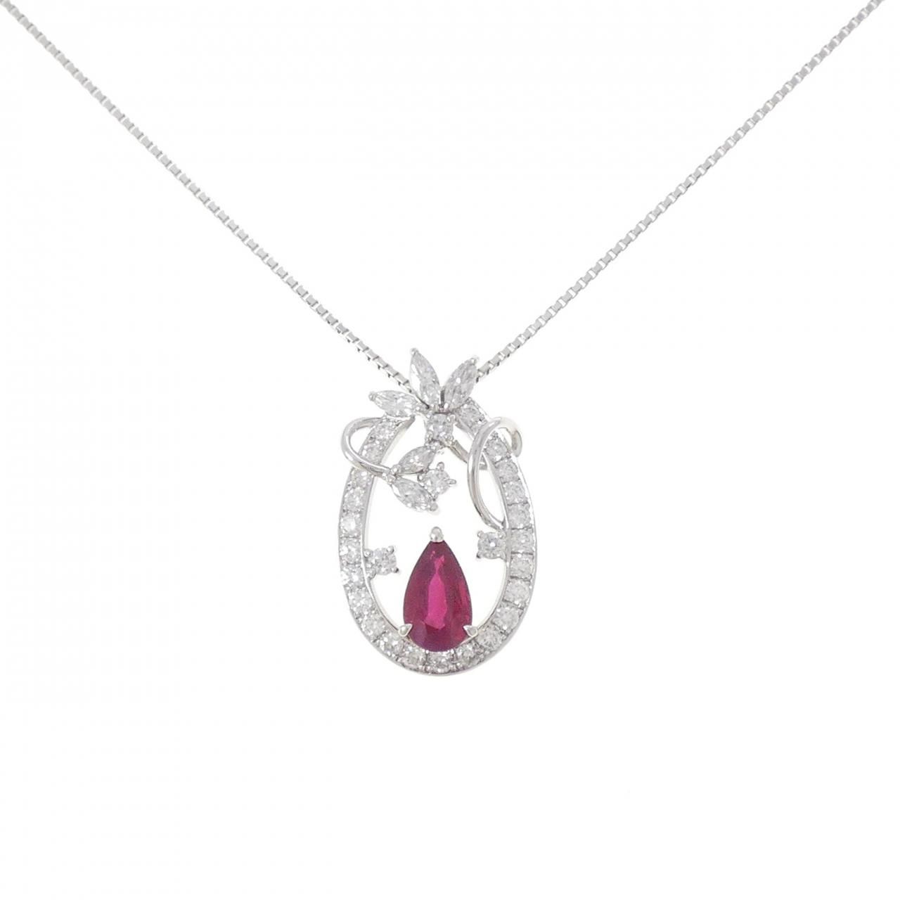 PT900/PT850 ルビー ネックレス 2.01CT ビルマ産