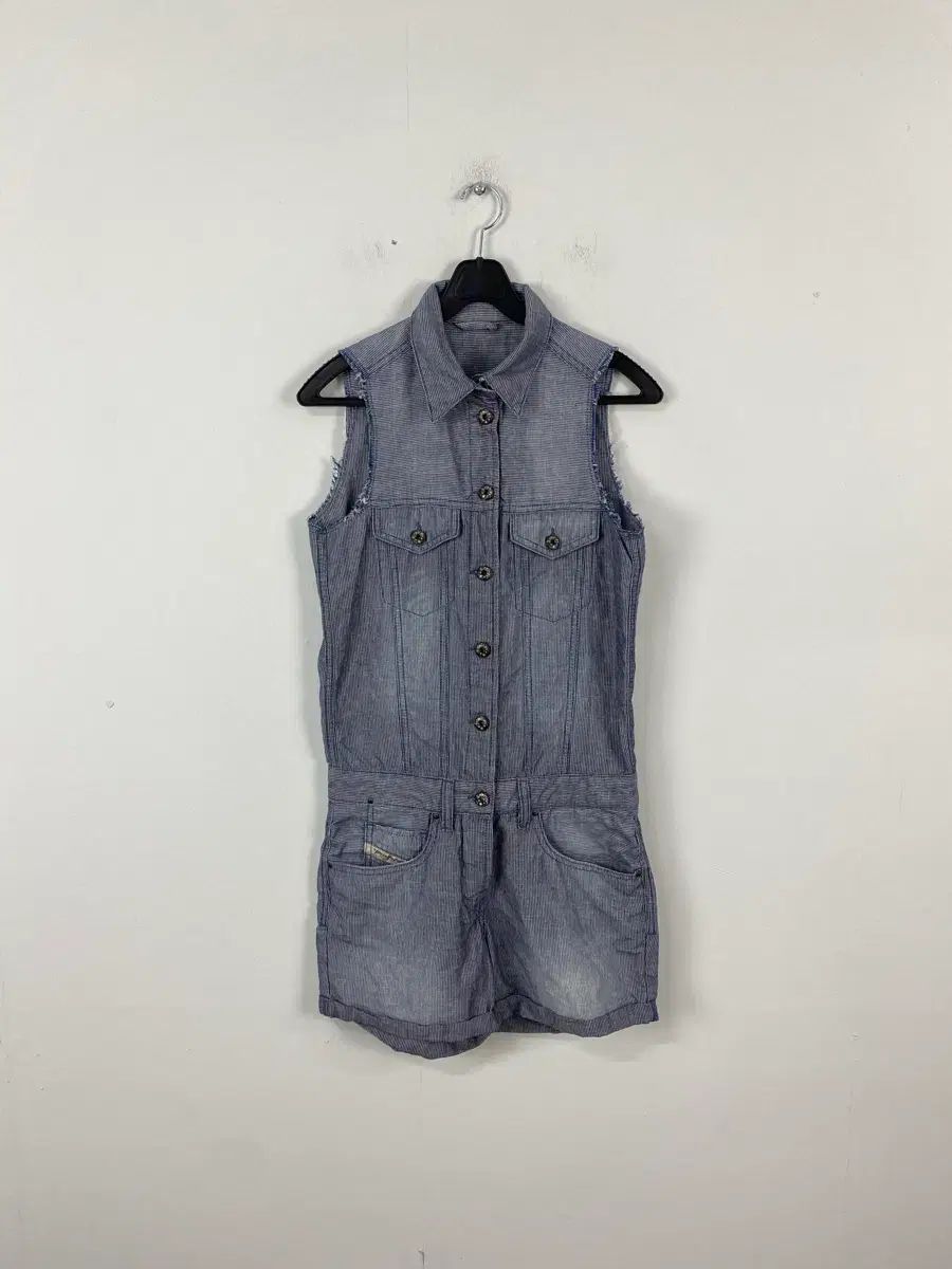 DIESEL ストライプ ノースリーブ オールインワン XXS
