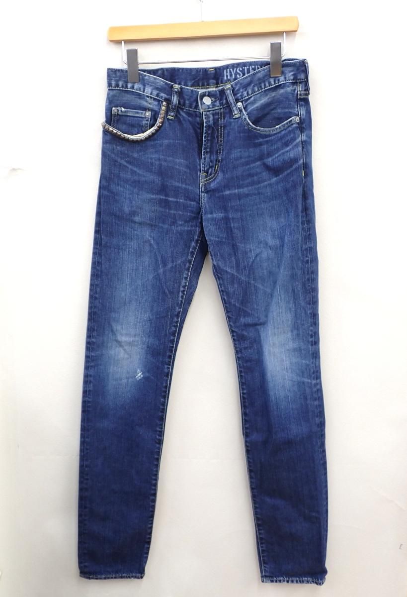 ★6690☆HYSTERIC GLAMOUR ヒステリックグラマー 0263AP11 スタッズ ジッパーフライ ユーズド加工 デニム ジーンズ　30