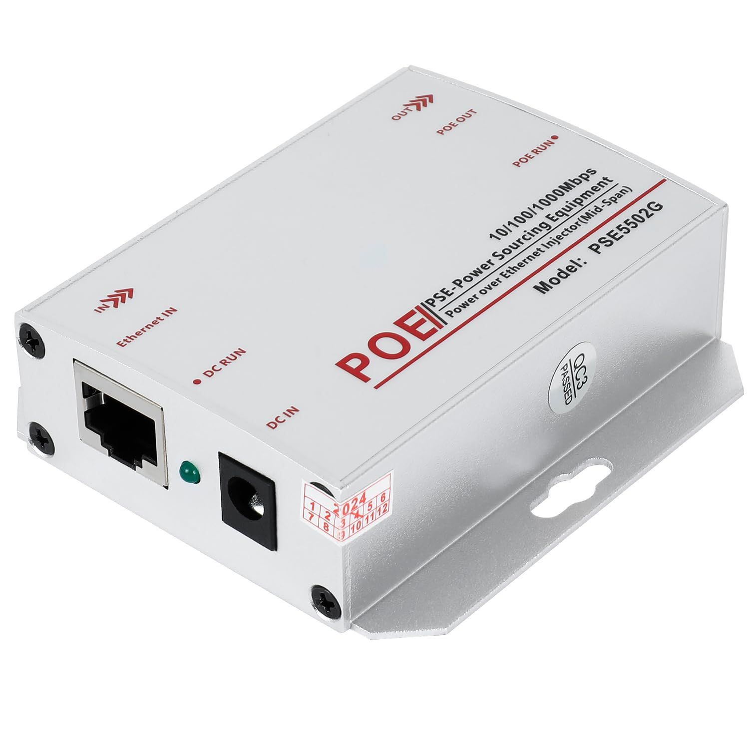 REVODATA ギガビット産業用 30W PoE+ インジェクター、低電圧 DC 12-48V 入力を 48V PoE 出力に変換、IEEE802.3af/at、さまざまなシナリオに対応する DIN レールおよび壁取り付けインジェクター (PSE5 ...