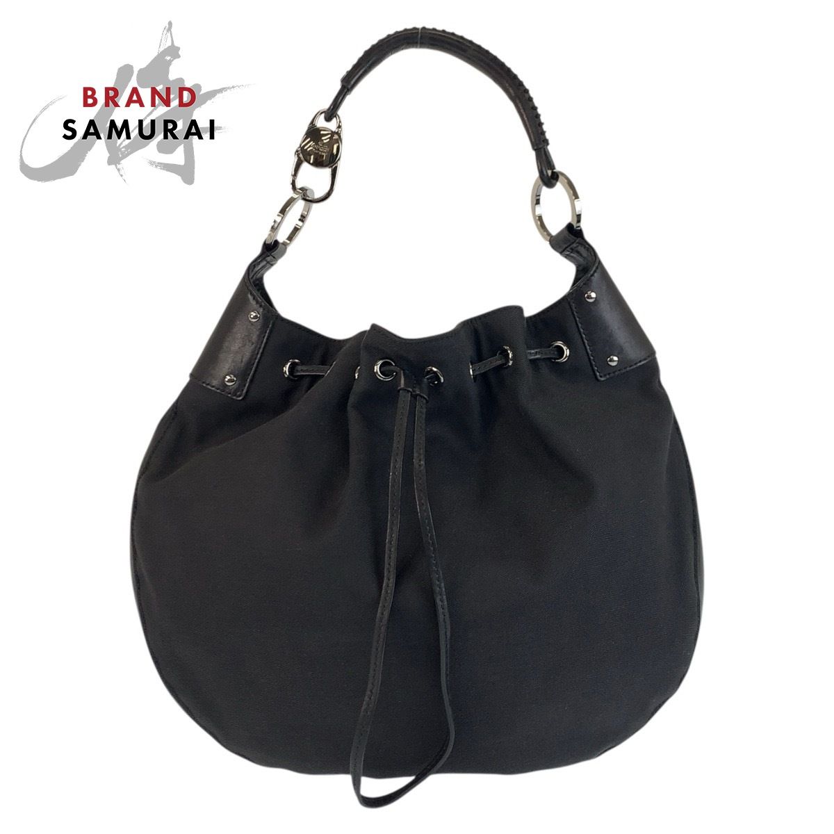 美品 GUCCI グッチ ブラック 黒 ナイロン/レザー 109210 ホーボー