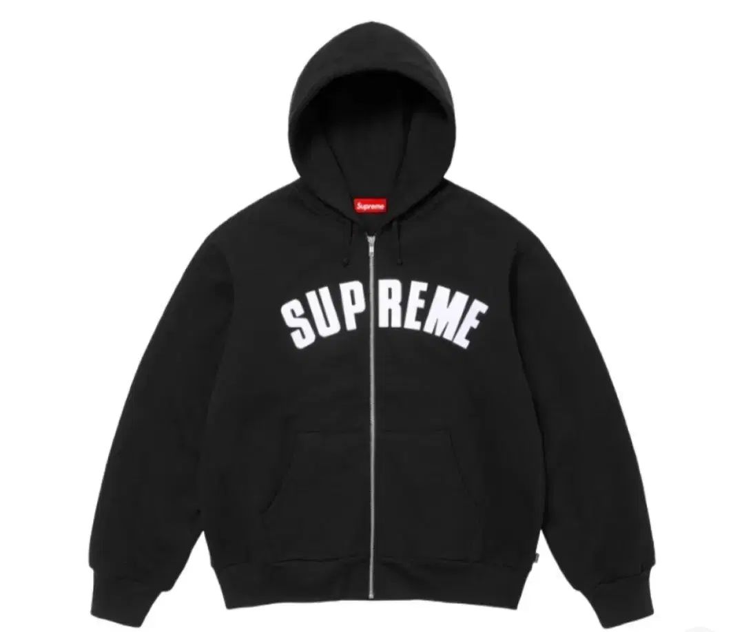 Supreme Arcs Thermal Lined Zip-Up Hooded Sweatshirt Black Lサイズ