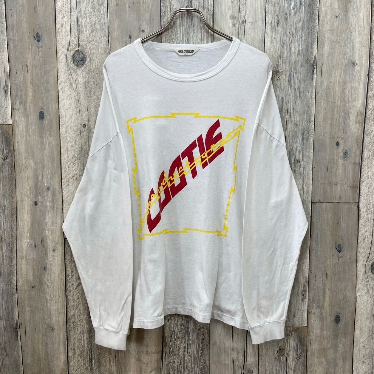 COOTIE PRODUCTIONS クーティー プロダクション 日本製 ホワイト シングルステッチ ロンT 長袖 Tシャツ メンズ M サイズ