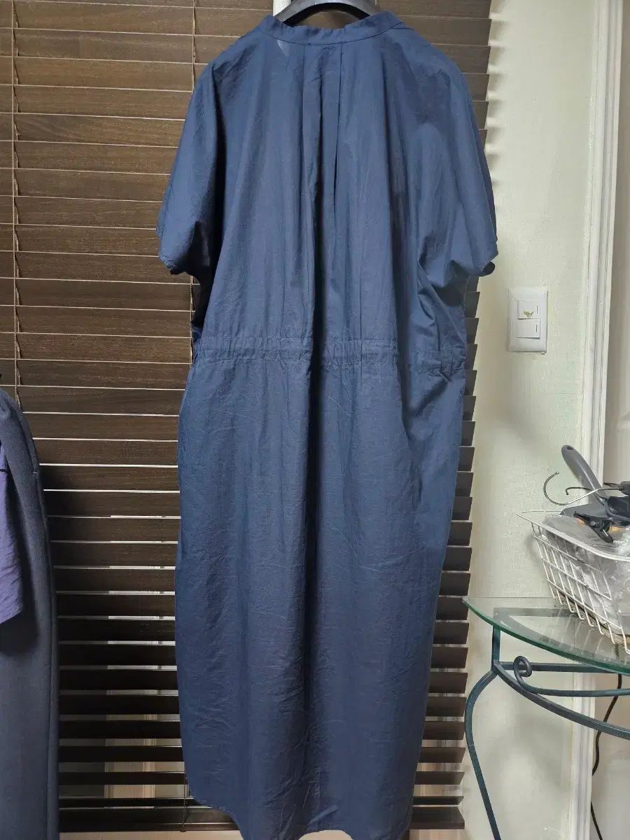 COS ネイビー ロング ONE PIECE 半袖 シャツ型