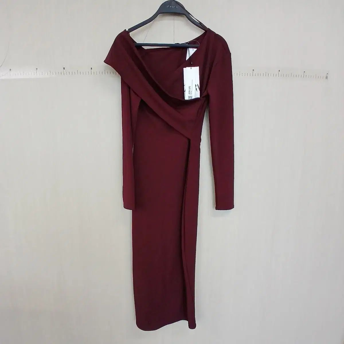 ザラ ZARA ワイン ラップ ロング ワンピース
