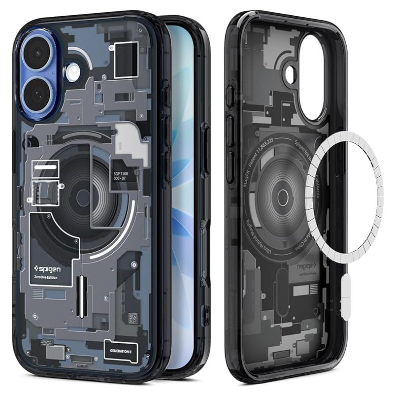 【新品】 Spigen 【創業18年の技術力】 iPhone 17 ケース MagSafe対応 クリア ストラップホール 米軍MIL規格 ウルトラ・ハイブリッド・マグフィット (ゼロ・ワン・ブラック) ACS10089