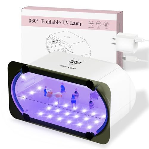UVライト レジン用 48W 両面照射 48個LED搭載 UV遮光板付き 4段階時間調節 （60秒・180秒・300秒・600秒） デジタル表示 折り畳み式 分離式 uvランプ UVカット 2in1 DIYクラフト ジュエリー作りAR ddd6de43