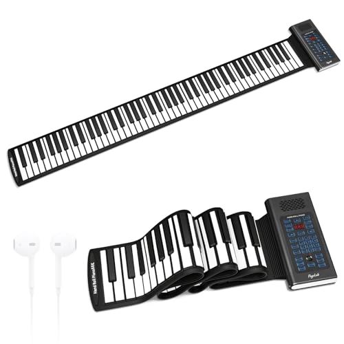 【新品】ロールピアノ 電子ピアノ 折りたたみピアノ 充電式 LEDディスプレイ 内蔵スピーカー MIDI対応 持ち運び便利 子供向け 初心者 (88鍵) eb0ad65d