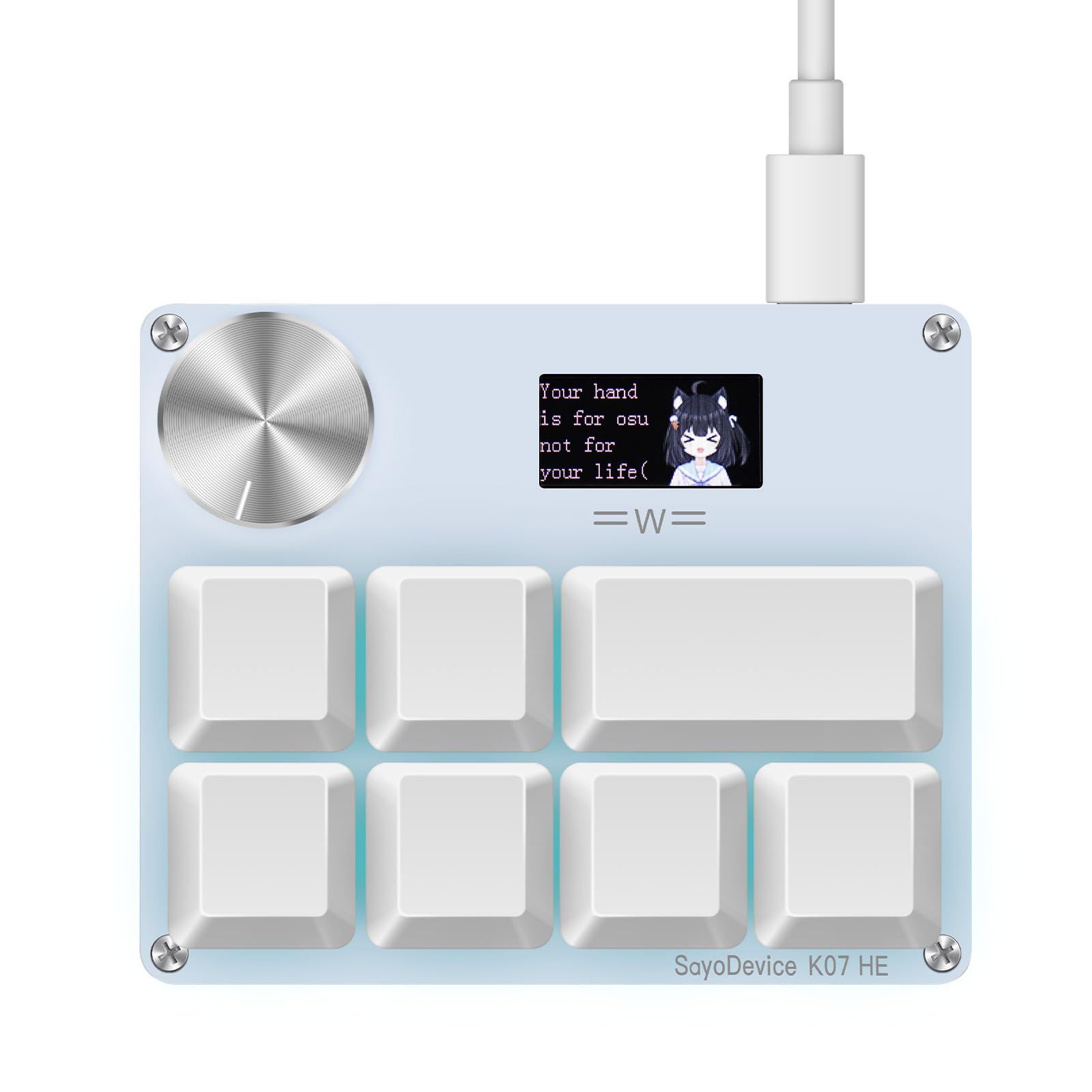 SAYODEVICE K07-HE ラピッドトリガーホールエフェクト ミュージックリズム ゲームキーボード マクロキーパッド 磁気リニアスイッチ付き OSUおよびジオメトリダッシュSDVX DJMAX用