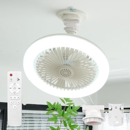 【2026静音・節電・正逆回転】ONRIU シーリングファンライト 扇風機 24W 100W相当 小型 2000lm E26 LED天井ライト 照明器具 省エネ ファン付き照明 6畳 天井照明 軽量 無段階調光調色/風量3階段 タイマー機能 6e515fa1