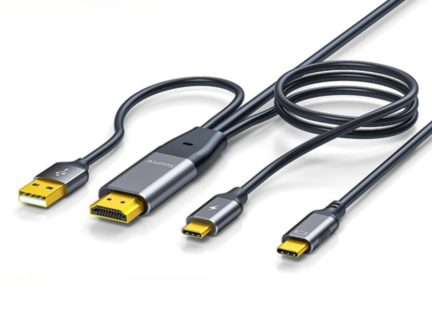 HDMI to Type-C 変換ケーブル 4K＠60Hz 2M USB-C給電 Hdmi to USB Type C AR グラス HDM I 変換アダプター Xrea-l Nrea-l Air モバイルモニター XREA-L Beam US B- ...