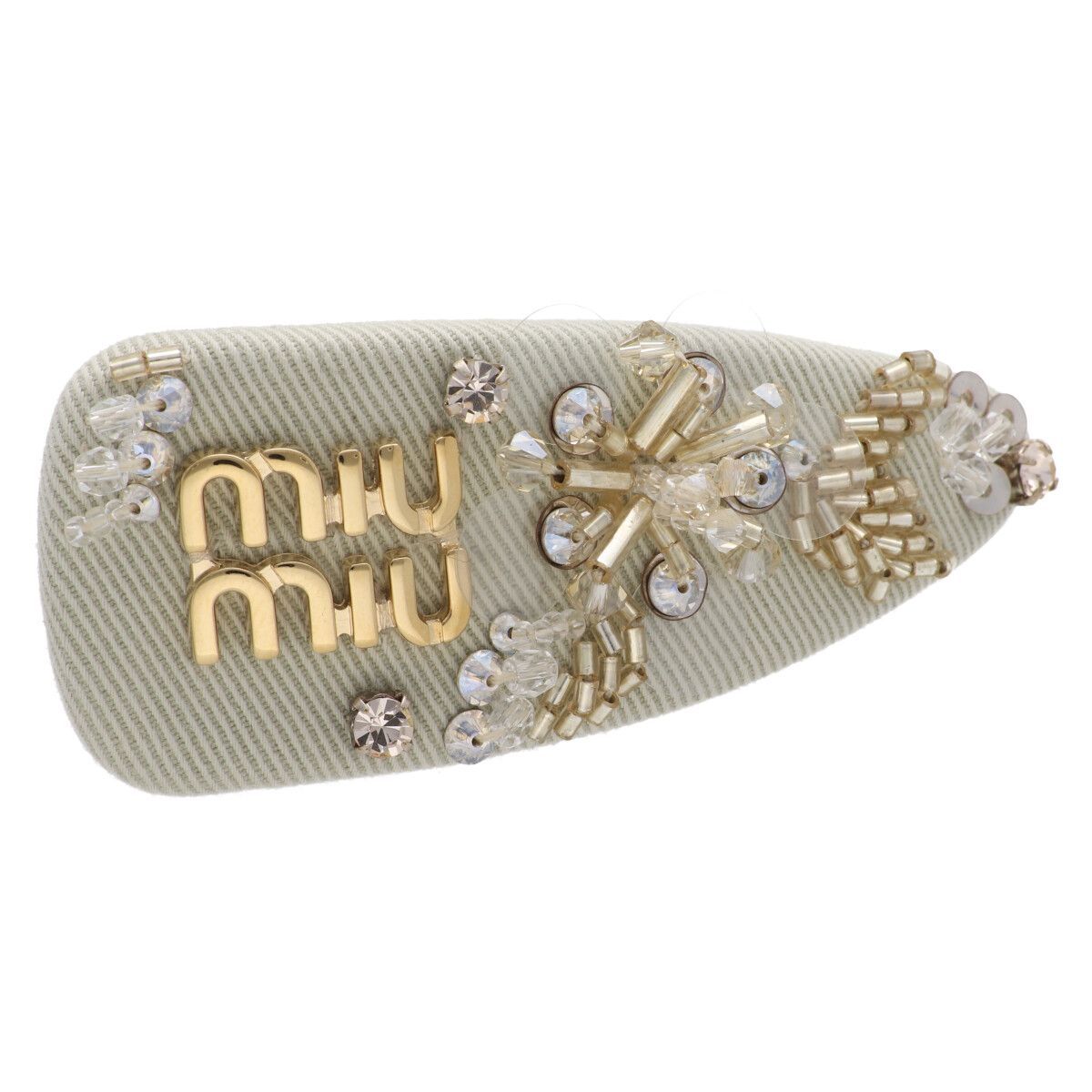 中古】 MIU MIU ミュウミュウ ヘアピン ヘアクリップ ビーズ MIUMIU 