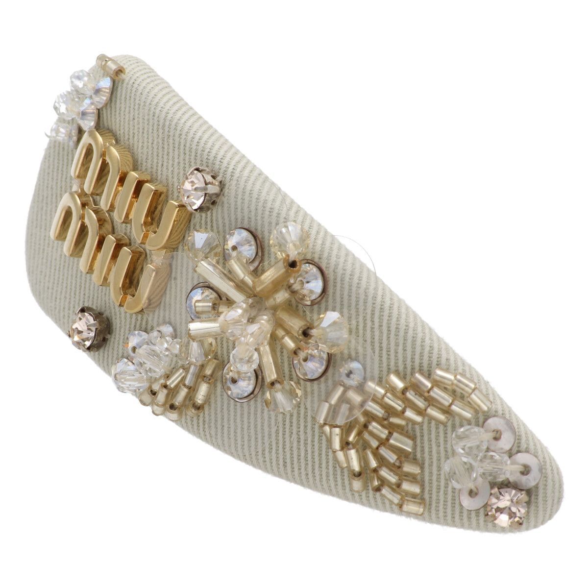 中古】 MIU MIU ミュウミュウ ヘアピン ヘアクリップ ビーズ MIUMIU 