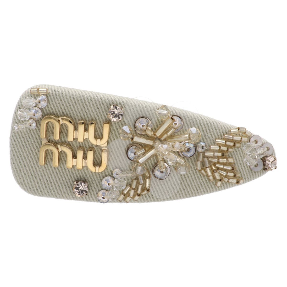 中古】 MIU MIU ミュウミュウ ヘアピン ヘアクリップ ビーズ MIUMIU