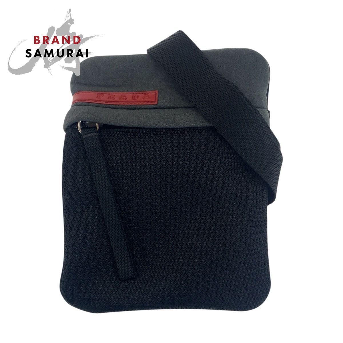 美品 PRADA SPORTS プラダスポーツ ブラック 黒 グレー シルバー金具 