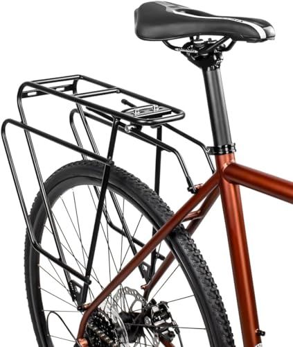 GORIX(ゴリックス)リアキャリア 自転車 キャリア ロードバイク 荷台 クロスバイク リアラック 後つけ 26-29インチ 700c ディスクブレーキ (GRR681) マットブラック カスタム 荷物ラック 自転車キャリアkk c7de39d1
