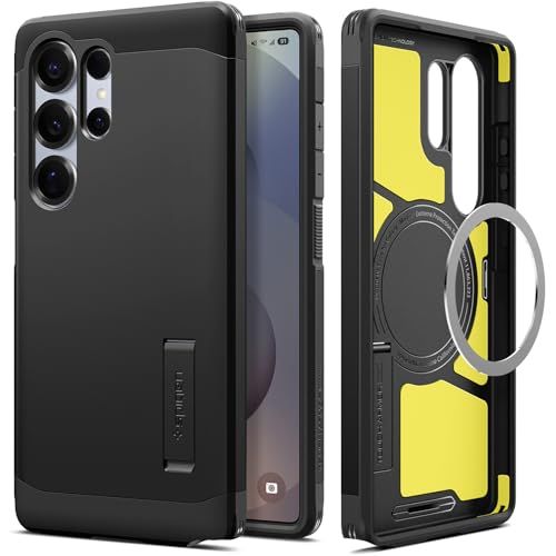 Spigen 【創業18年の技術力】 Galaxy S25 Ultra ケース MagSafe対応 マグネット搭載 スタンド付き マット 耐衝撃 米軍MIL規格 タフ・アーマー(AI)・マグフィット ACS08964 (マット・ブラック)@ 25a55142