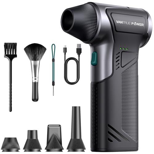 VANTURE POWER 電動エアダスター小型 209g 超軽量 強力ブロワー 110000RPM 超高速 充電式 5000mAh大容量バッテリー（最大240分連続使用）3段階風量調整 携帯便利 PC/キーボード掃除/洗車/空気入れ/おもち f60b4af0