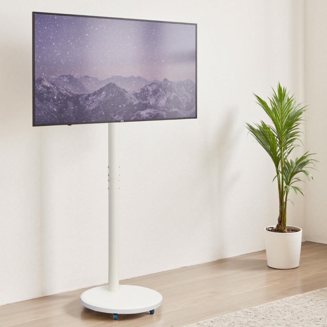 Qucover テレビスタンド 小型 tvスタンド 14~42インチ対応 壁寄せ tv stand モニタースタンド テレビスタンド ハイタイプ VESA/横75?200mm/縦75?200mm 耐荷重30kg 高さ調節可能 左右25°首振り 21c036ed