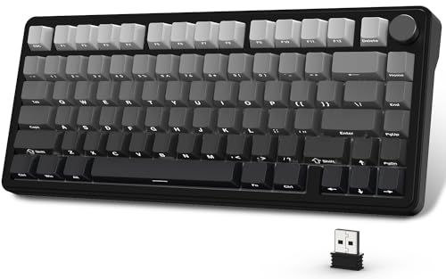 ATTACK SHARK x AJAZZ X85 ゲーミングキーボード メカニカルキーボード bluetooth ワイヤレス 無線 白翡翠スイッチ ガスケットマウント リニア サイド刻印彫刻PBTチェリーキーキャップ RGB ホットスワップ b49684bb