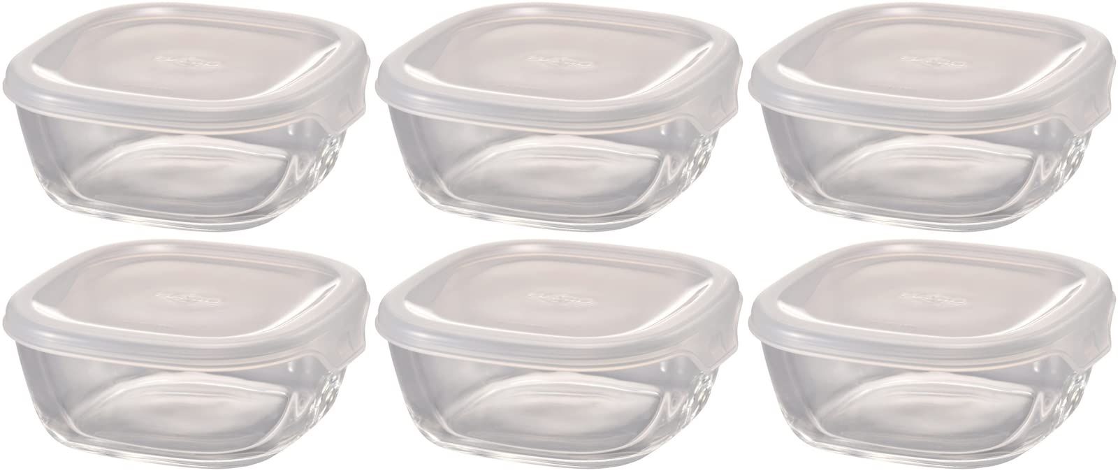 HARIO(ハリオ) 日本製 耐熱ガラス 製 保存容器 ・ 角 250ml BUONO kitchen KST-25-TW 6個セット クリアma 74a52285